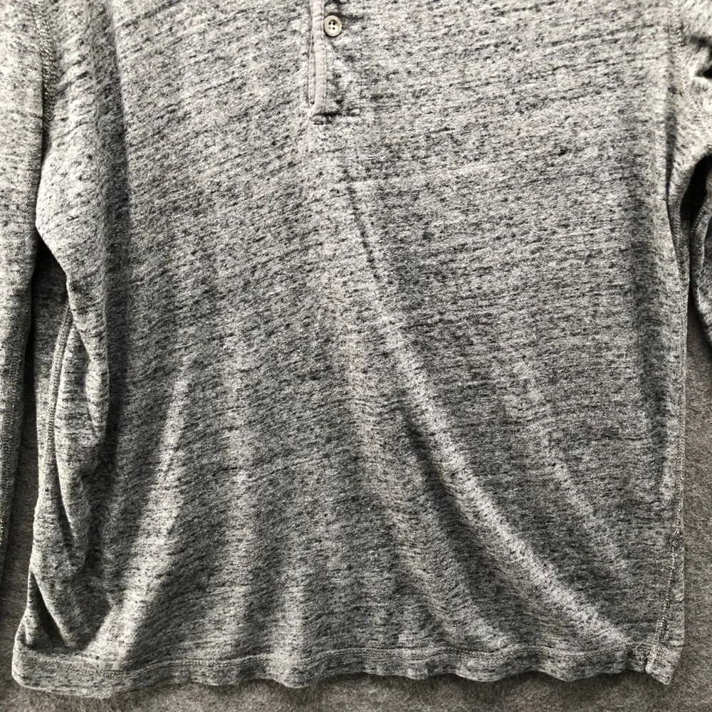 J Crew Henley Long Sleeve‎ T-Shirt Mens M Gray Heather Knit Goods Cotton